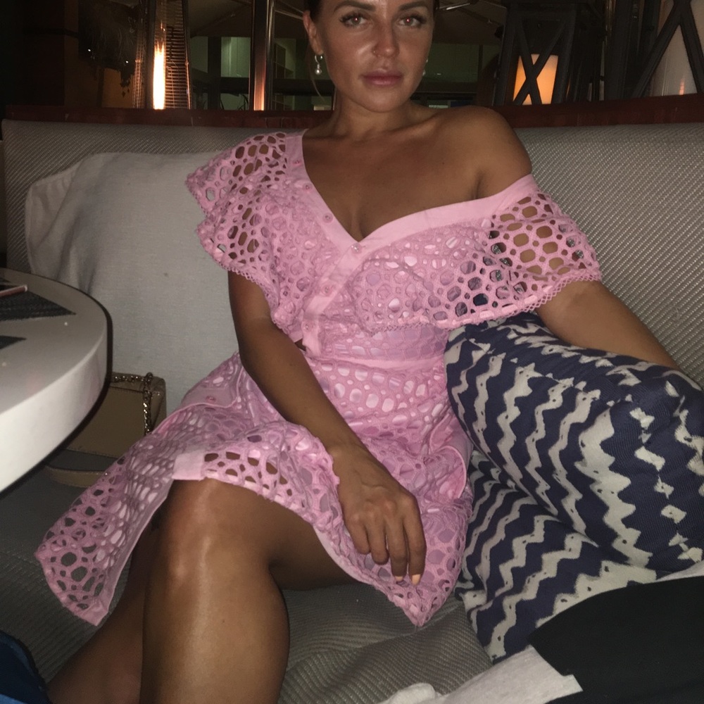 Pink one shoulder beautiful marshmallow dress